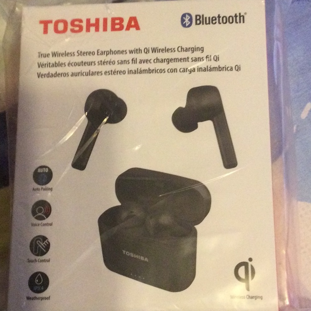 Toshiba true wireless earphones.